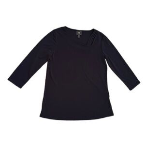 560M NWT Women's 3/4 Sleeve Asymmetric Neckline Jacquard Top - Size: XS